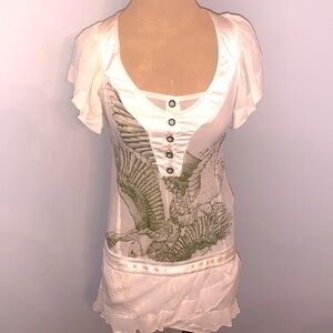 Just Cavalli Roberto Cavalli Gold Metallic Silk Tunic